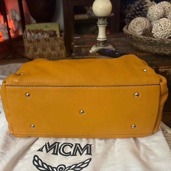 MCM Women's Satchel in Vibrant Orange - Picture 4 of 15